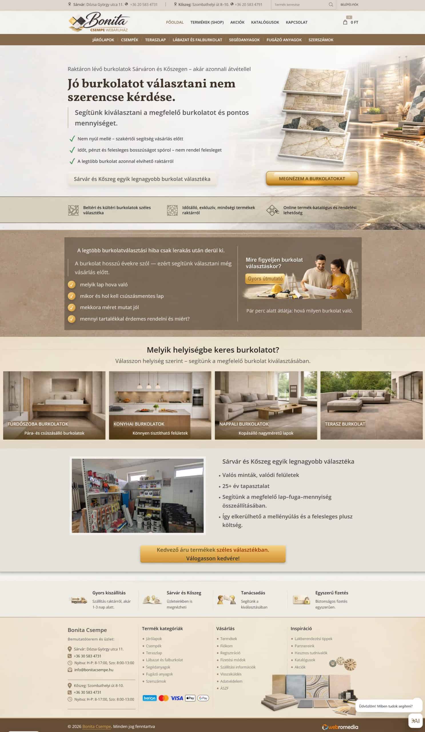 Bonita csempe- Webshop