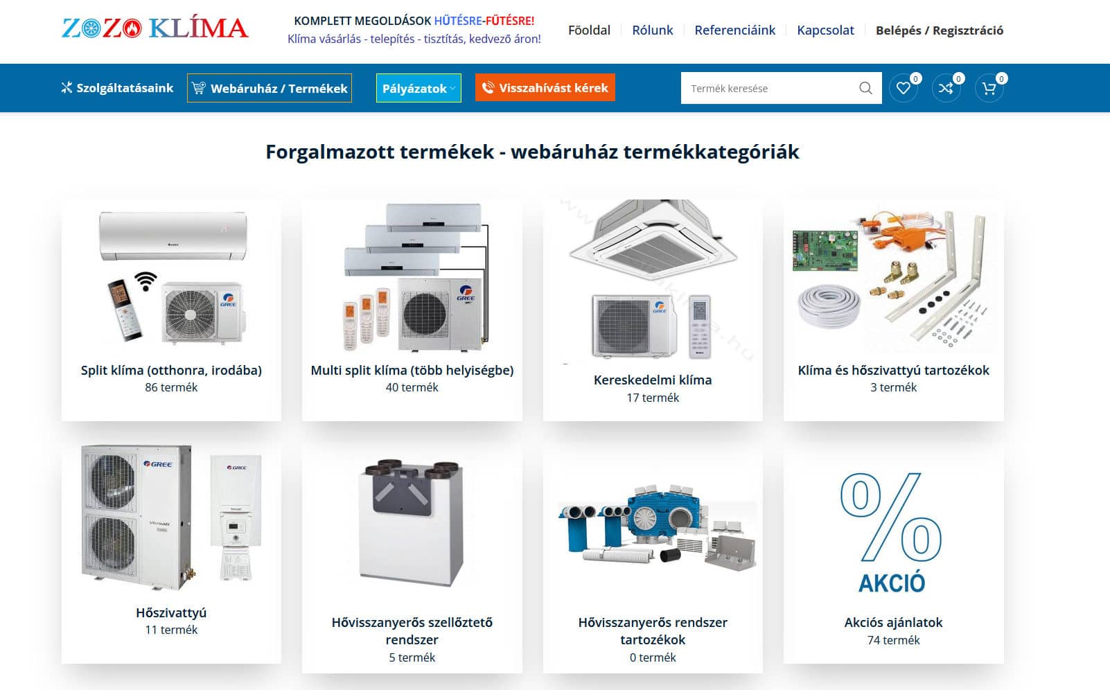 Zozo klíma- webshop